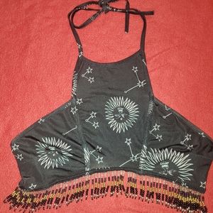 Sun & Moon Crop Top with beads